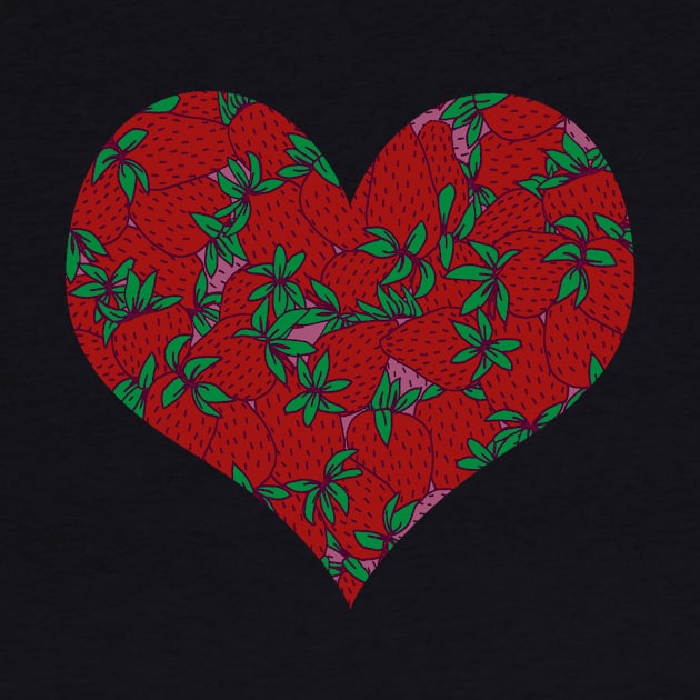 Strawberries Love Heart by MitaDreamDesign